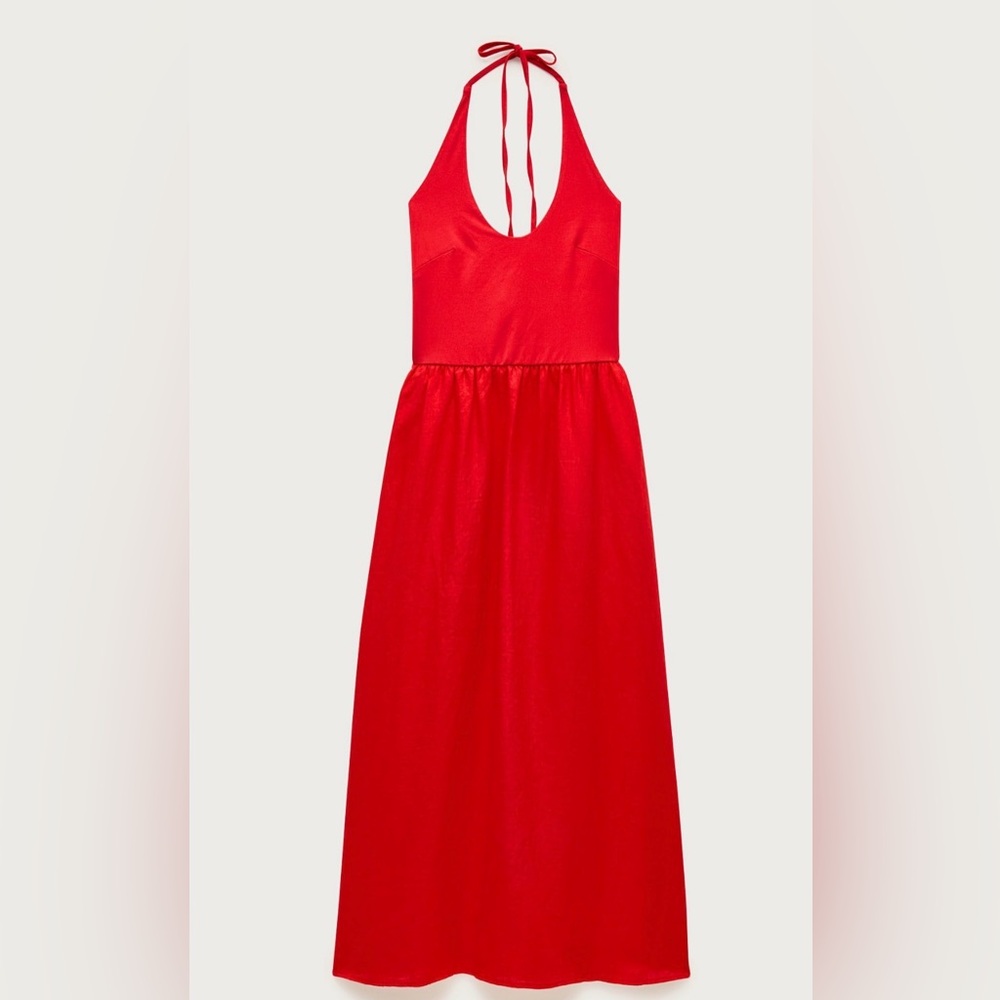 NWT J.Crew Poppy Red Halter dress